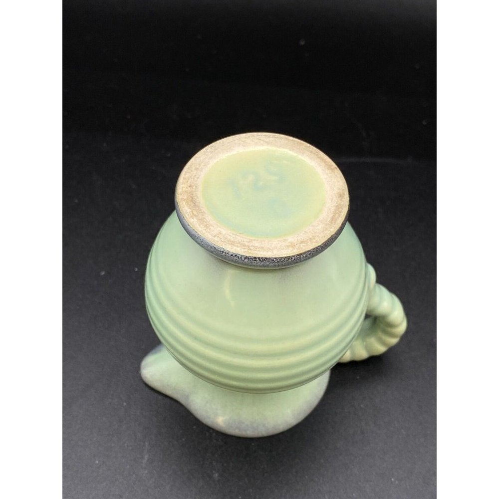 Vintage Small 3.5” Creamer Pitcher Jug Primitive Art Pottery Green Glaze # 125 - Picture 7 of 9